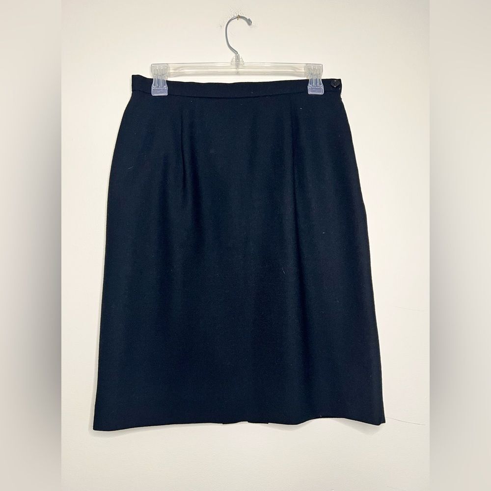 Jones New York Women's Vintage Black 100% Worsted Wool A-Line Skirt, Size 10